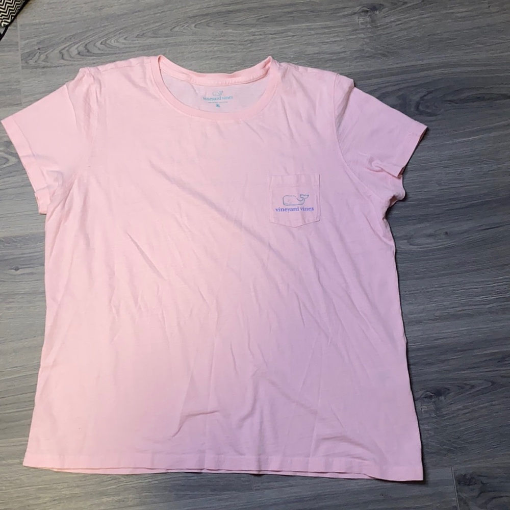 Vineyard Vines pale pink whale shirt